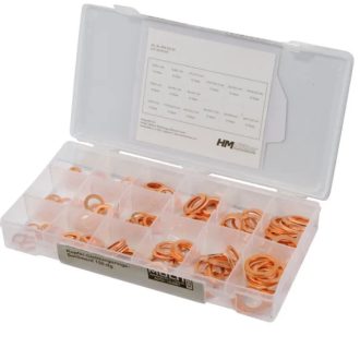   HM Müllner réz-tömítés, rézalátét készlet 150db/szortiment doboz (15 méret), BOX-CU150