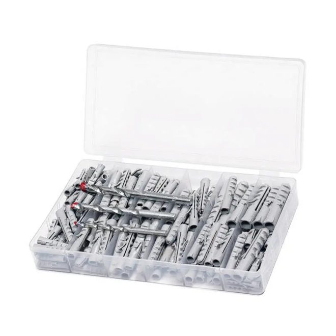 HM Müllner dübel, tipli, fúrószár készlet, 160db/szortiment doboz (3 méret), BOX-DB160