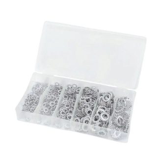   HM Müllner biztonsági alátét, külső fogazású alátét 480db/szortiment doboz (6 méret), BOX-FA480