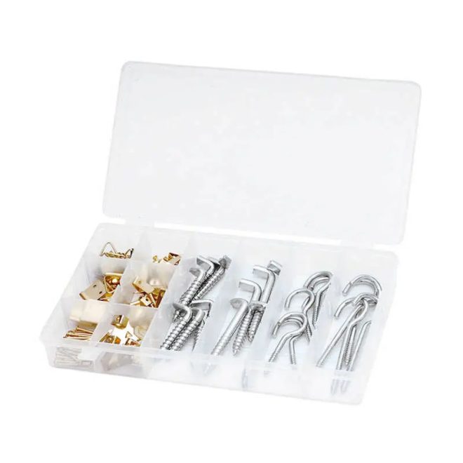 HM Müllner horog, kampó készlet, 83db/szortiment doboz (10 méret), BOX-H83