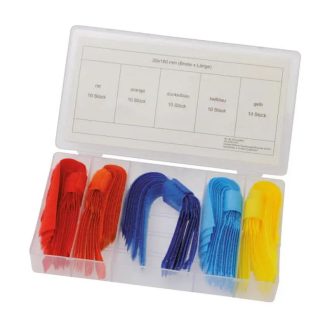   HM Müllner tépőzáras szalag készlet 50db/szortiment doboz 20x150mm, 5 féle szín/10 db, BOX-KB50