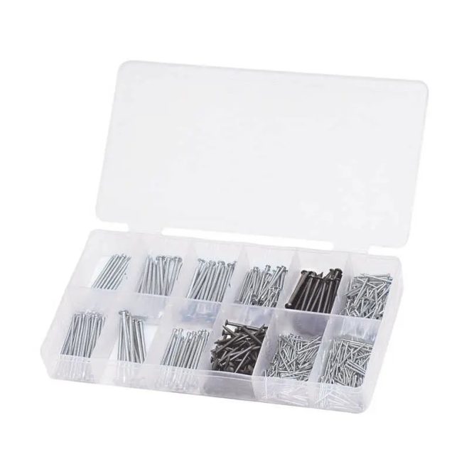 HM Müllner szög készlet, acél, drót, 580db/szortiment doboz (12 méret), BOX-N580