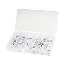 HM Müllner kábelrögzítő, kábel védőscső, kábeltartó kapocs készlet 130db/szortiment doboz (6 méret), BOX-NS130