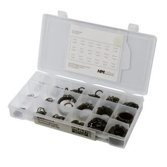   HM Müllner seeger/ zéger/ biztonsági gyűrű készlet tengelyre 300db/szortiment dobozban (18 méret), BOX-SR300