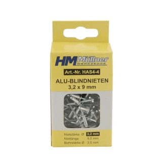   HM Müllner popszegecs Alu 3,2x8mm, 3,3mm acélcsap 3,5-5,0mm, 100db, HAS4-3