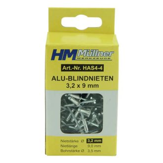   HM Müllner popszegecs Alu 3,2x10mm, 3,3mm acélcsap 4,5-5,5mm, 100db, HAS4-4
