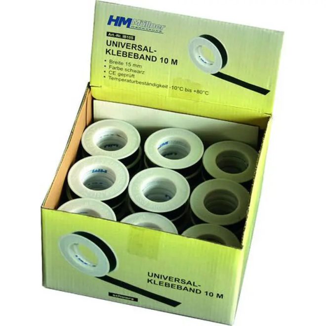HM Müllner univerzális ragasztószalag, szigetelőszalag 10mx15mm, fekete, IB10S