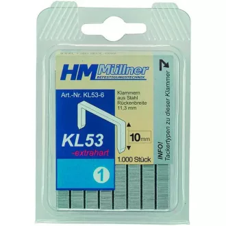 HM Müllner tűzőkapocs 53-as, 10mm, 1000db/doboz, KL53-10