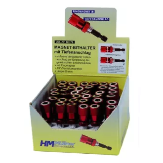   HM Müllner bitbefogó 1/4", mágneses, mélységbeállítás, MH76