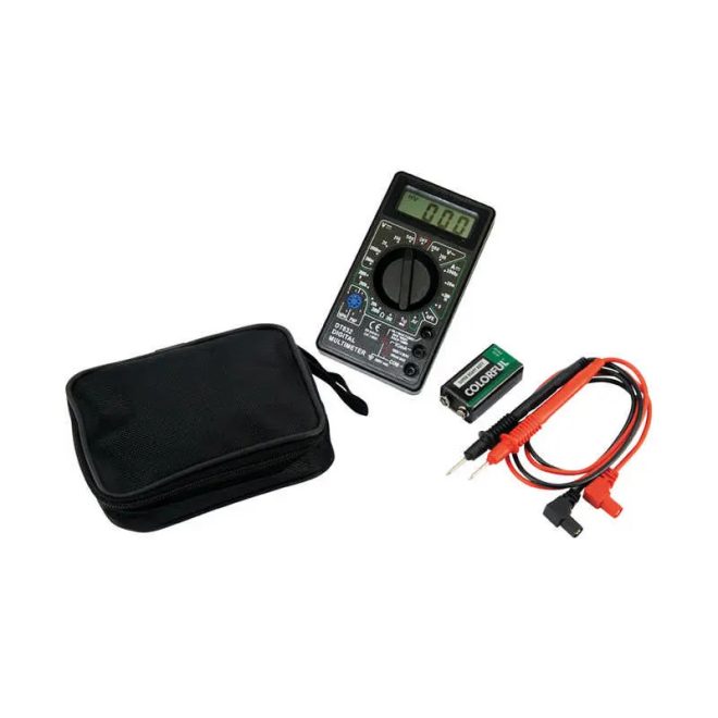 HM Müllner digitális kézi multiméter, tesztkábellel és akkumulátorral, hordtáskában 124x68x24mm, MM820D