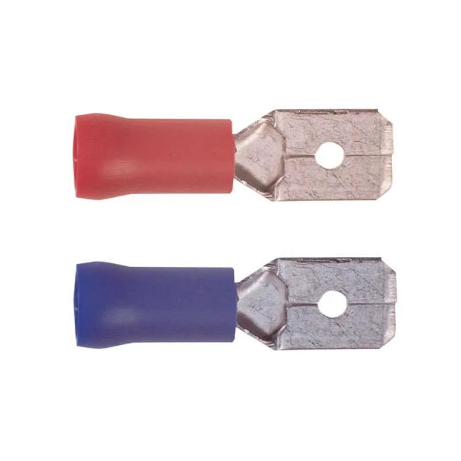 HM Müllner kábelsaru lapos 6,3mm saruszélesség (6,3-0,8) piros, 20db/bliszter, R363