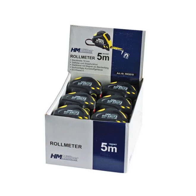HM Müllner mérőszalag 5mx19mm, mágneses, Selfstop, RKS519