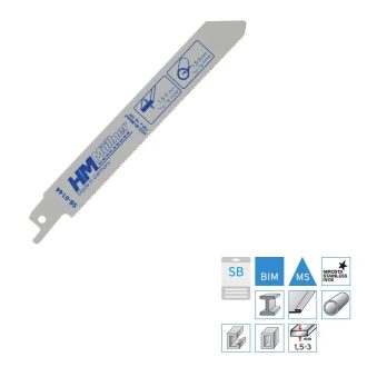   HM Müllner kardfűrészlap HSS BI-Metal 65-67 HRC 150x130x1,4x18x19x0,9mm, Vágási vastagság 1,5-3mm 2db/csom, SB-0144