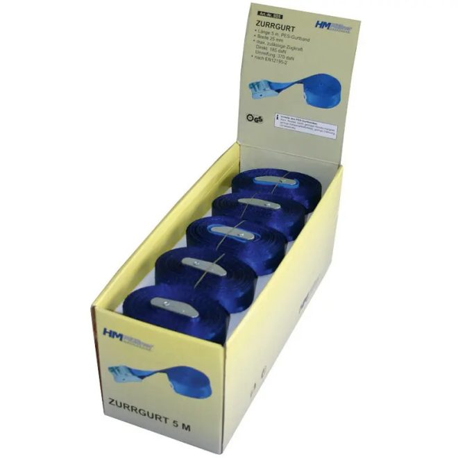 HM Müllner rögzítő heveder, spanifer 1 részes 5mx25mm, PES, 370daN, 2db, SD5SB