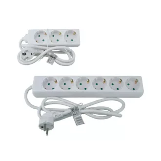   HM Müllner hosszabbító-elosztó 6 csatlakozó, 1,5m, fehér, SDB6