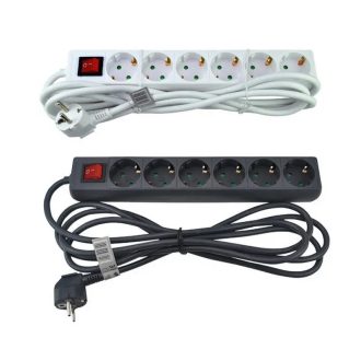   HM Müllner hosszabbító-elosztó 6 csatlakozó, 3m, kapcsolható, fehér, SDB6S