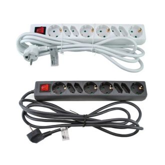   HM Müllner hosszabbító-elosztó 8 csatlakozó, 3m, kapcsolható, szürke, SDB8SG