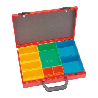   HM Müllner szortírozó, alkatrésztároló koffer 9 rekeszes 340x235x68mm, SK709