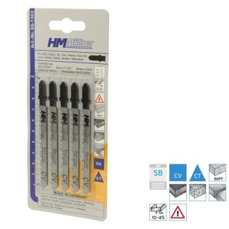   HM Müllner dekopírfűrészlap, szúrófűrészlap CV, 5db/csom 100x75x4x6x8x1,45mm Vágási vastagság 10-45mm, SS-1303