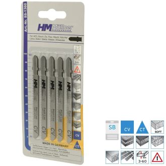   HM Müllner dekopírfűrészlap, szúrófűrészlap CV, 5db/csom 100x75x2x12x8x1,45mm Vágási vastagság 3-60mm, SS-1360