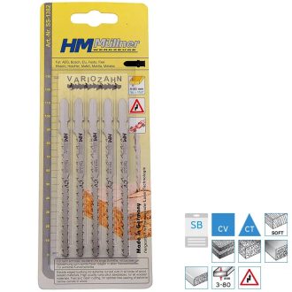   HM Müllner dekopírfűrészlap, szúrófűrészlap CV, 5db/csom 115x95x2,2-3,23x8-11x8x1,45mm Vágási vastagság 3-80mm, SS-1382