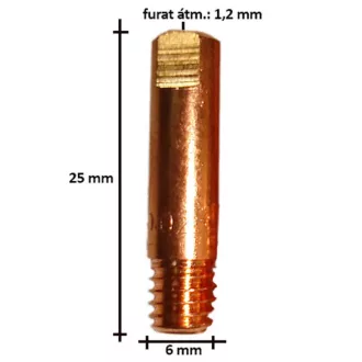 Áramátadó, fúvóka M6x25mm-1,2mm normál, 1225