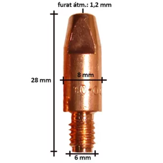 Áramátadó, fúvóka M6x8x28mm-1,2mm erősített, 1228