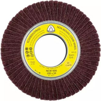   Klingspor lamellás kombinált csiszolókorong vlies-mop 165x50x43,1mm P100 közepes-vörös-NCW600-inox,áltfém, 258910