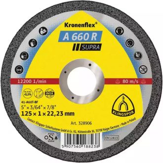   Klingspor vágókorong 115x1,0x22,2mm egyenes-A 660 R SUPRA-inox,acél, 328905