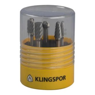   Klingspor turbómaró, keményfém maró 5db-os készlet 70x70x100mm, 9,6x6mm, 11-es fogazás, csavarzáras Klingspor dobozban, HF 100 INOX, 334221