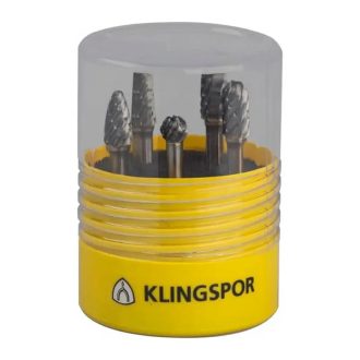  Klingspor turbómaró, keményfém maró 5db-os készlet 70x70x100mm, 9,6x6mm, 10-es fogazás acélhoz, csavarzáras Klingspor dobozban, HF 100 STEEL, 337154