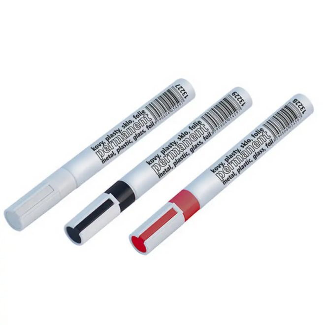 Lev alkoholos jelölőfilc, permanent marker, kerek fej, alumínium test, hőálló 80C fokig, fehér, 13227