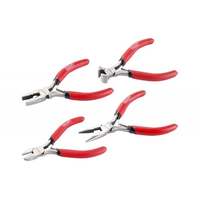 Lev Festa fogó készlet 4 részes, Mini, 110mm, tartóban (oldal, homlok, kombinált, telefon), 17040