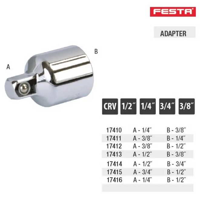Lev Festa adapter 1/4"-1/2", 17416