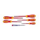 Lev Festa csavarhúzó készlet 6 részes, FL, PH, mágneses, szigetelt, 1000V, CrV, fázisceruzával, 18413