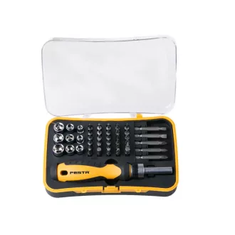   Lev Festa bit csavarhúzó készlet 45 részes, FL, PH, PZ, H, T, SQ, 1/4˝ mágneses, CrV, 18419