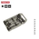 Lev Festa T-csavarhúzó Torx készlet, 9 részes, T10, 15, 20, 25, 27, 30, 40, 45, 50, CrV, 18495