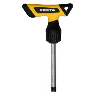   Lev Festa T-csavarhúzó bitfejhez 1/4˝racsnis, mágneses, CrV, 18608