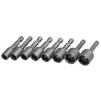   Lev Stahlberg bit-dugókulcs adapter készlet 8 részes 1/4" hatlapú 5,6,7,8,10,11,12,13mm, mágneses, CrV, 18618
