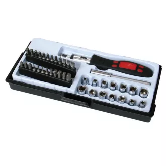   Lev bit és adapter készlet 40 részes, 1/4˝ mágneses, CrV, 18915
