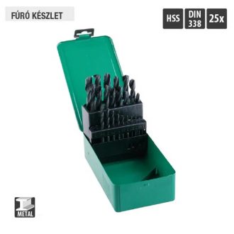   Lev fúrószár, fémcsigafúró készlet DIN 338 HSS 1,00- 13,00mm, 25 részes, hengerelt, fém, 20311