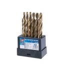 Lev fúrószár, fémcsigafúró készlet DIN 338 HSS 1,00- 10,00mm, 19 részes, TITAN- fém, Alu, 20320