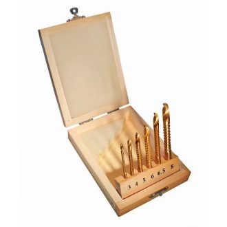   Lev maró fúrószár készlet 6 részes HSS TITAN, 3/4/5/6/6.5/8mm, fához, gipszkartonhoz, fadobozban, 20450