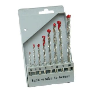   Lev kőzet/betonfúró, vídiás készlet 3/4/5/6/7/8/9/10mm, 8 részes, 20820