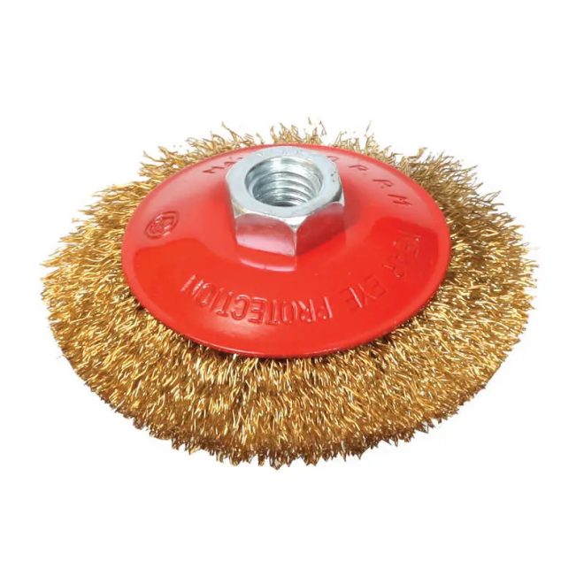 Lev Festa kúpos körkefe 125x10mm- M14- 0,3 hullámos réz bevonatú, 21901