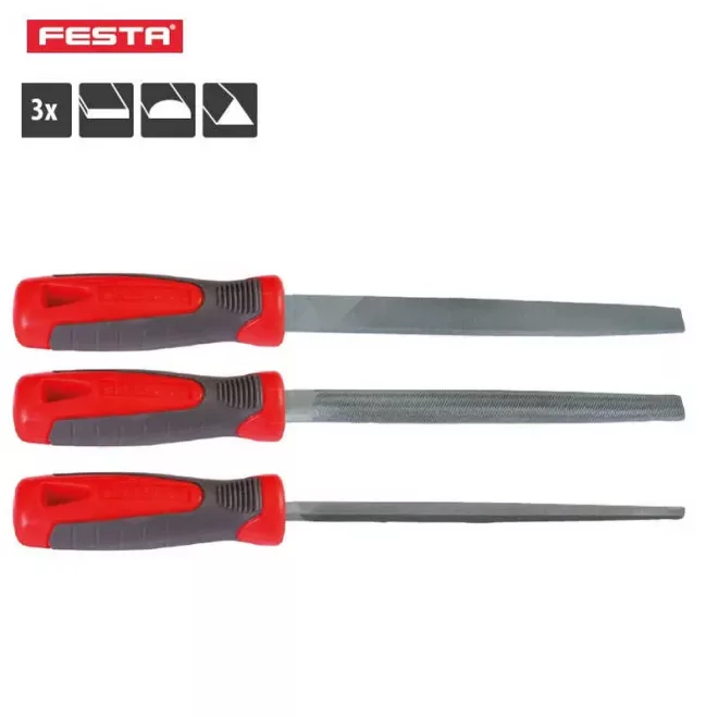 Lev Festa fémreszelő készlet 3 féle, 2 finomság 250mm, 22185