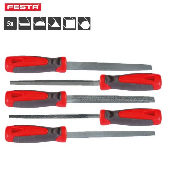 Lev Festa fémreszelő készlet 5 féle, 2 finomság 250mm, 22186