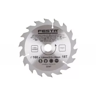   Lev Festa TCT körfűrész tárcsa, körfűrészlap 160x20mm, Z36, fához, Vídia lappal, 22311