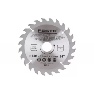   Lev Festa TCT körfűrész tárcsa, körfűrészlap 180x30mm, Z24, fához, Vídia lappal, 22315