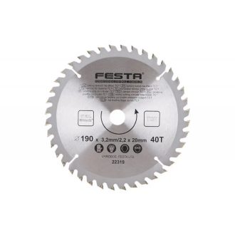   Lev Festa TCT körfűrész tárcsa, körfűrészlap 190x20mm, Z40, fához, Vídia lappal, 22319